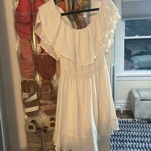 ASTR off the shoulder egg shell dress